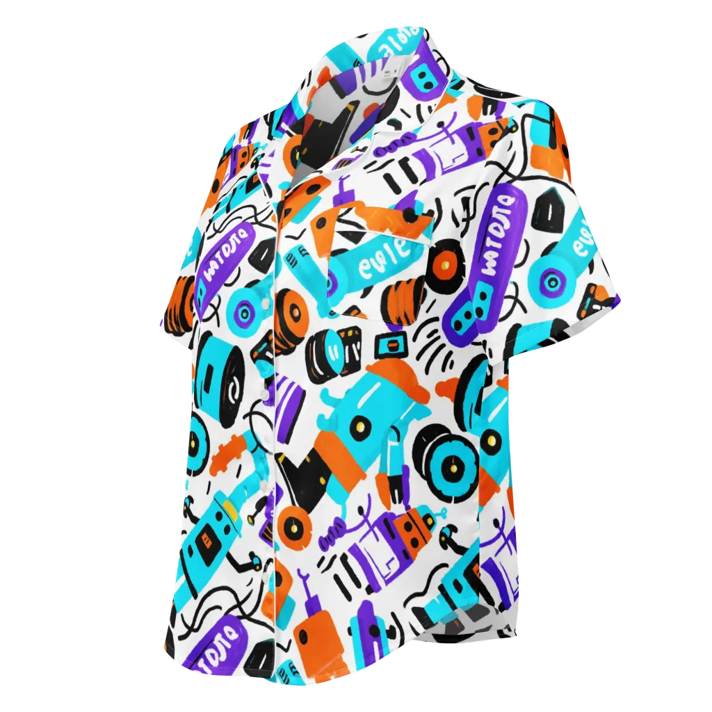Robo Rave on Women's Short Sleeve Pajama Top — Left Front