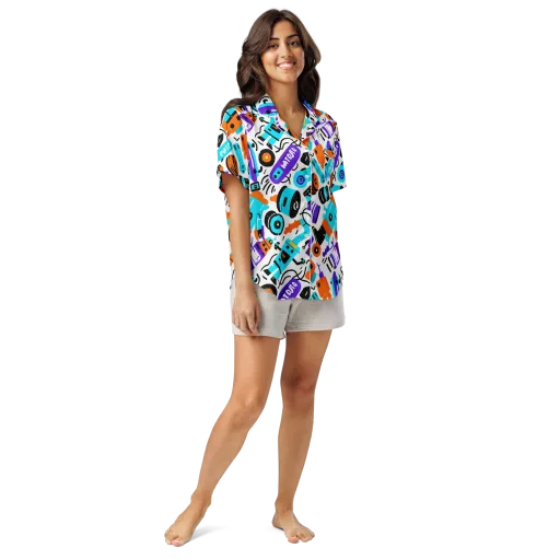 Robo Rave on a Women's Short Sleeve Pajama Top