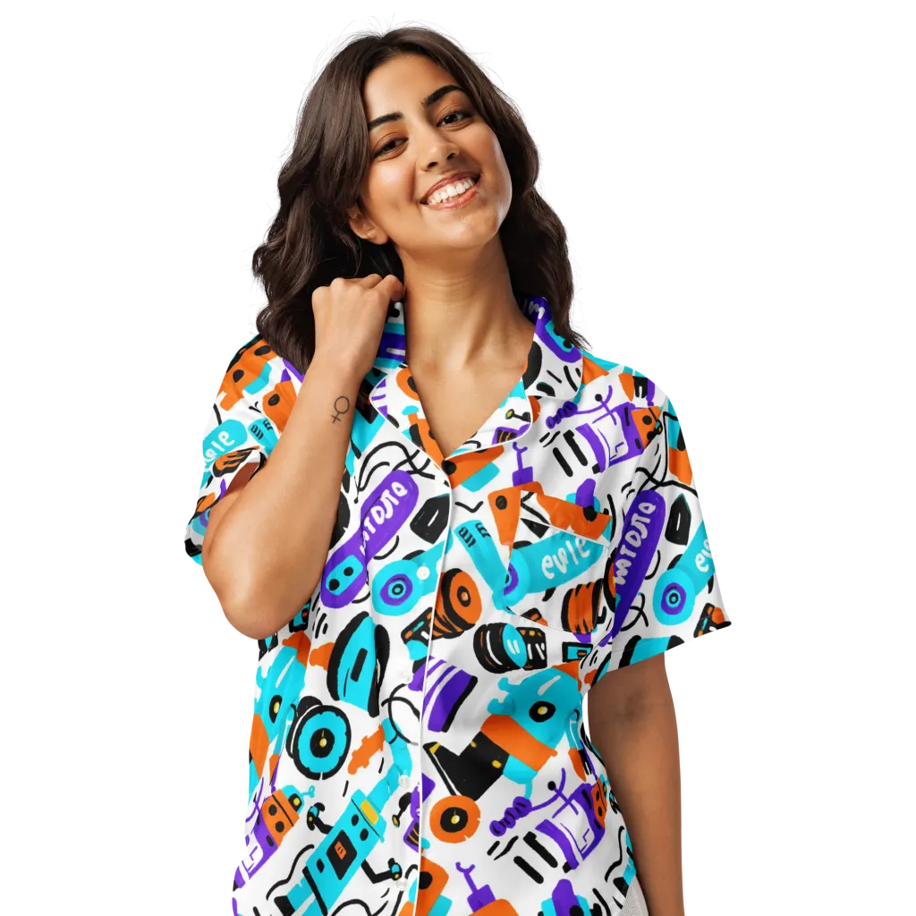 Robo Rave on Women's Short Sleeve Pajama Top — Front