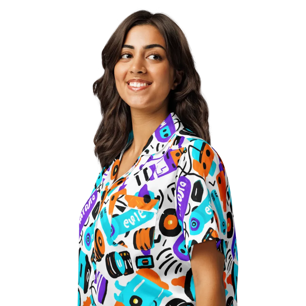 Robo Rave on Women's Short Sleeve Pajama Top — Left Front