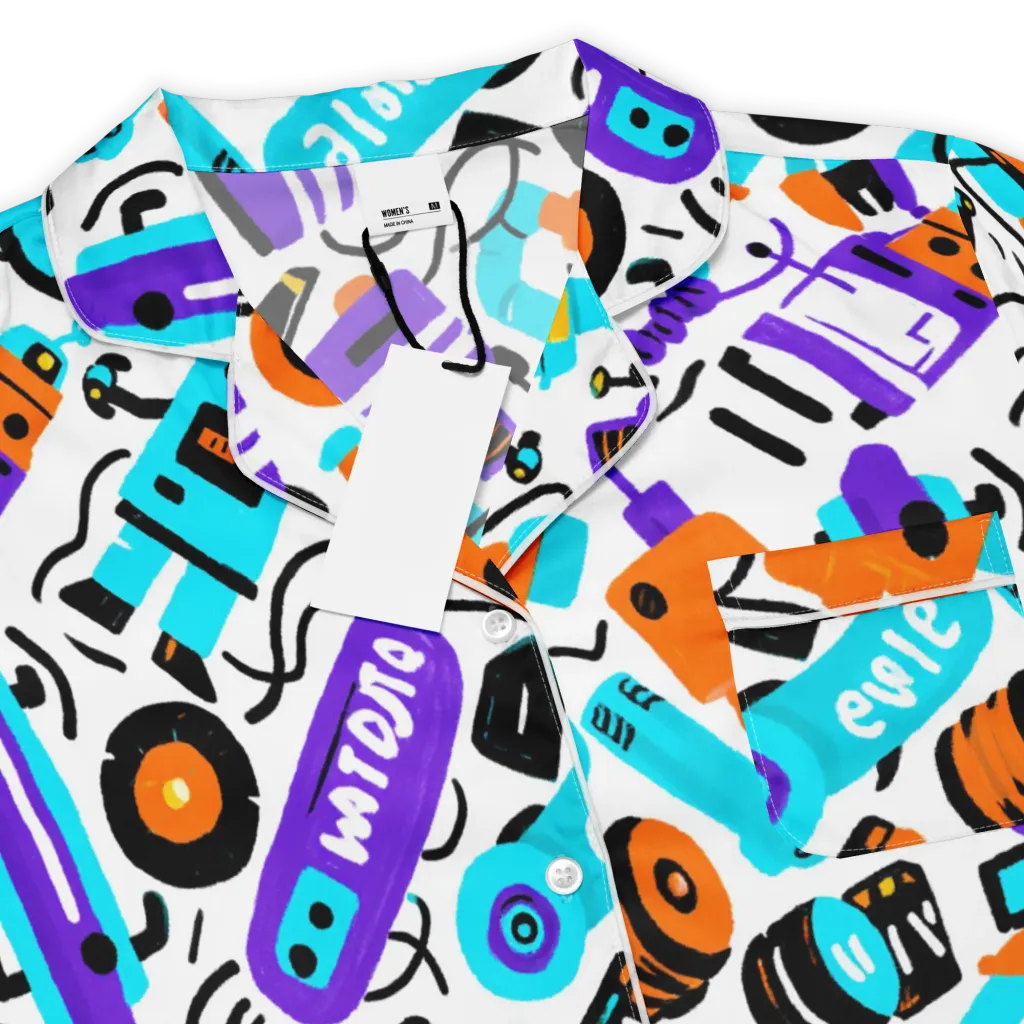Robo Rave on Women's Short Sleeve Pajama Top — Product details