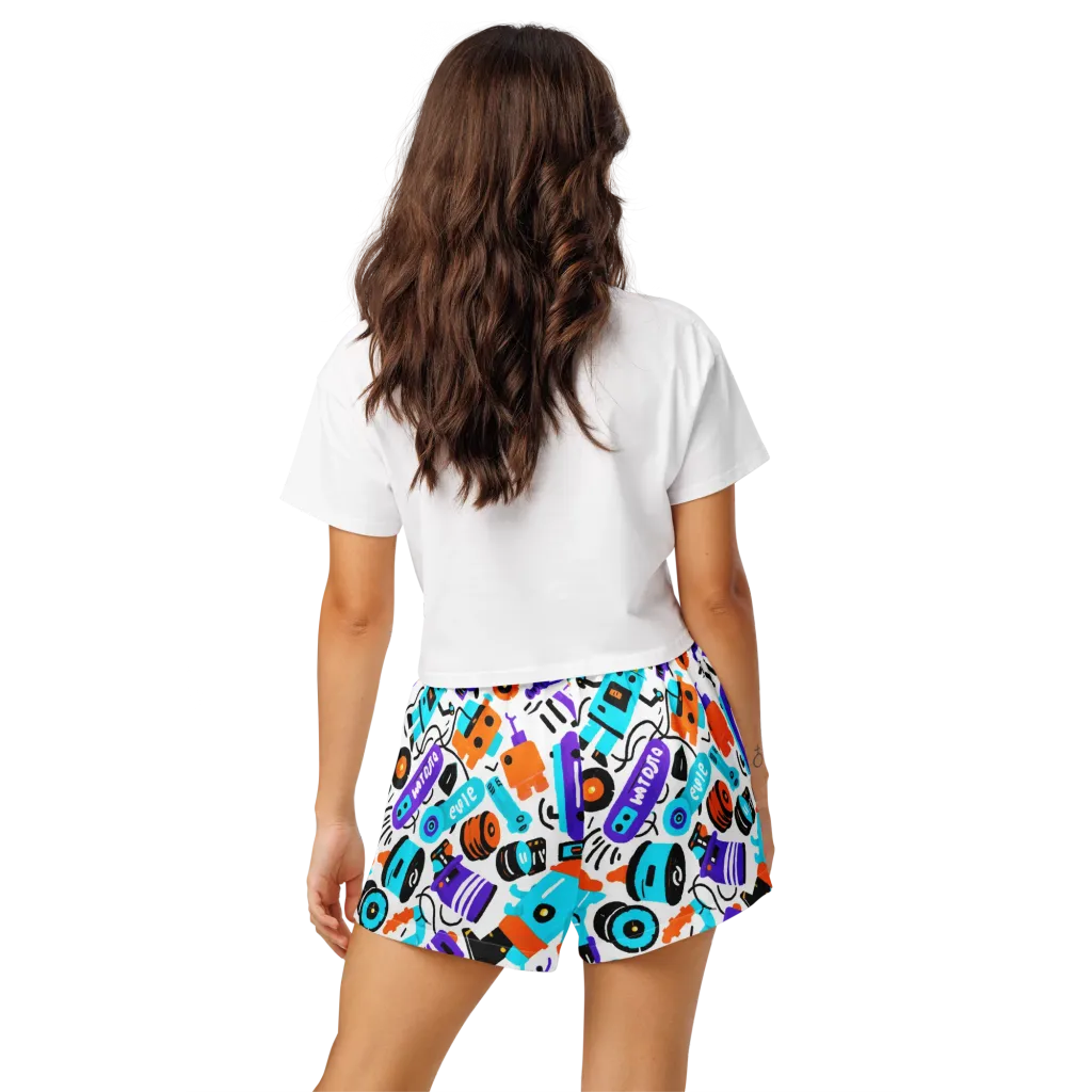 Robo Rave on Women's Pajama Shorts — Back
