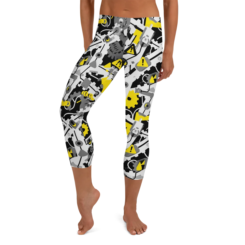 Chrome Hazard on Capri Leggings — Front