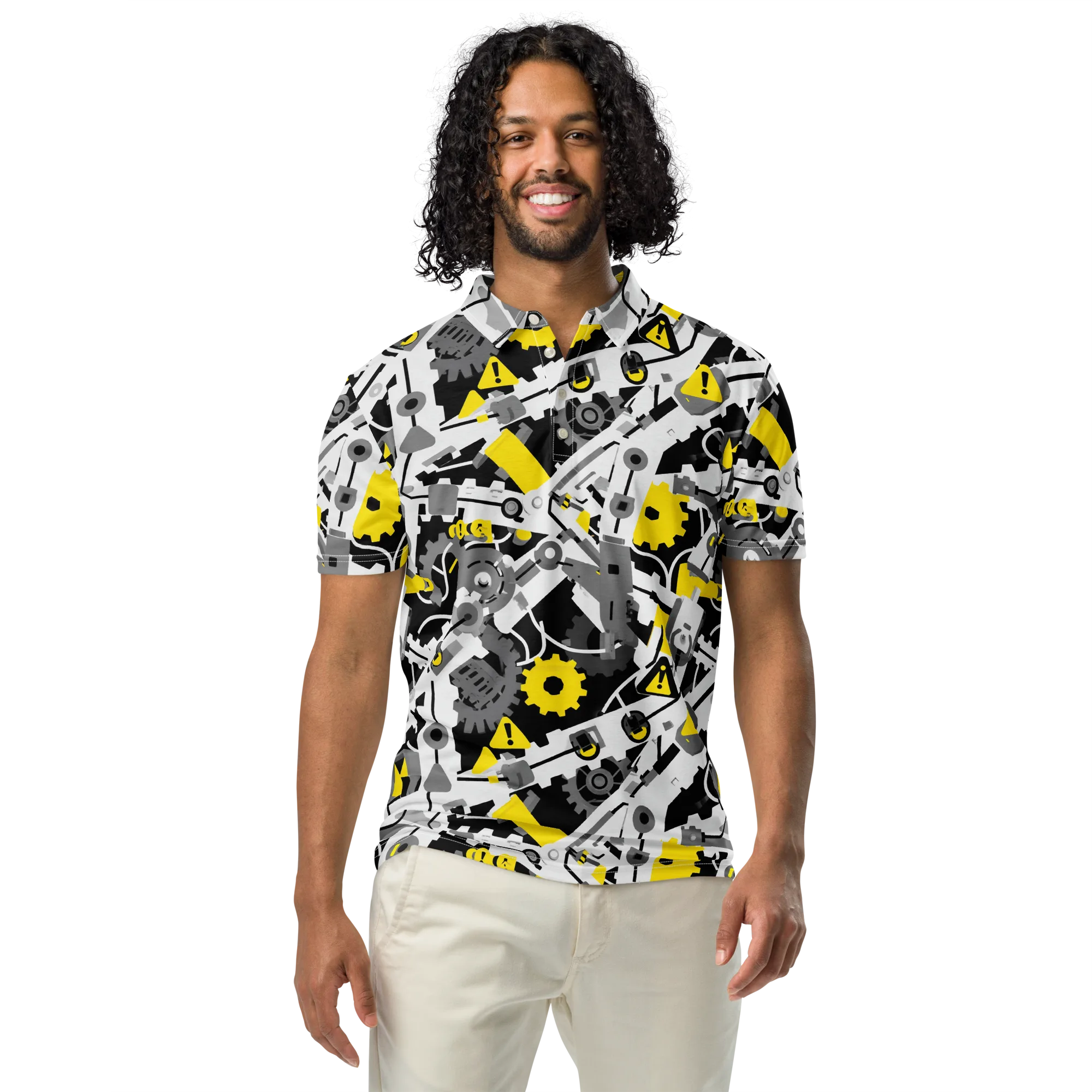 Chrome Hazard on Men's Slim Fit Polo Shirt — Front