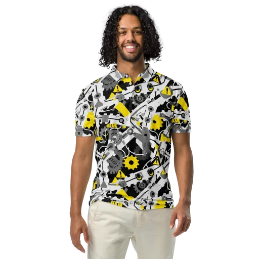 Chrome Hazard on a Men's Slim Fit Polo Shirt