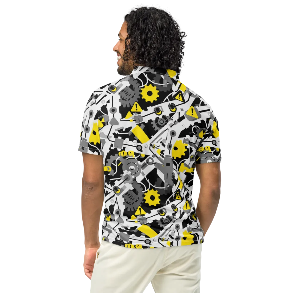 Chrome Hazard on Men's Slim Fit Polo Shirt — Back