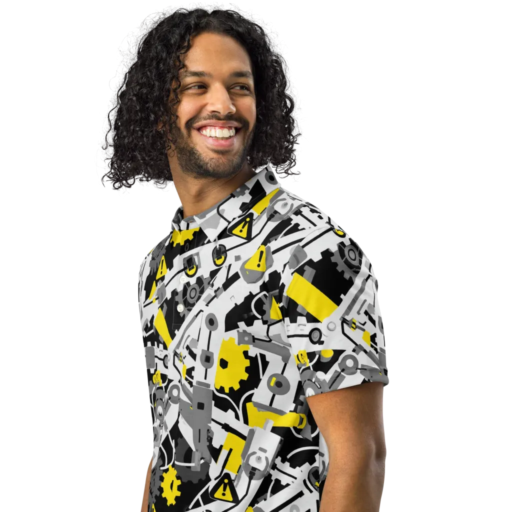 Chrome Hazard on Men's Slim Fit Polo Shirt — Left Front