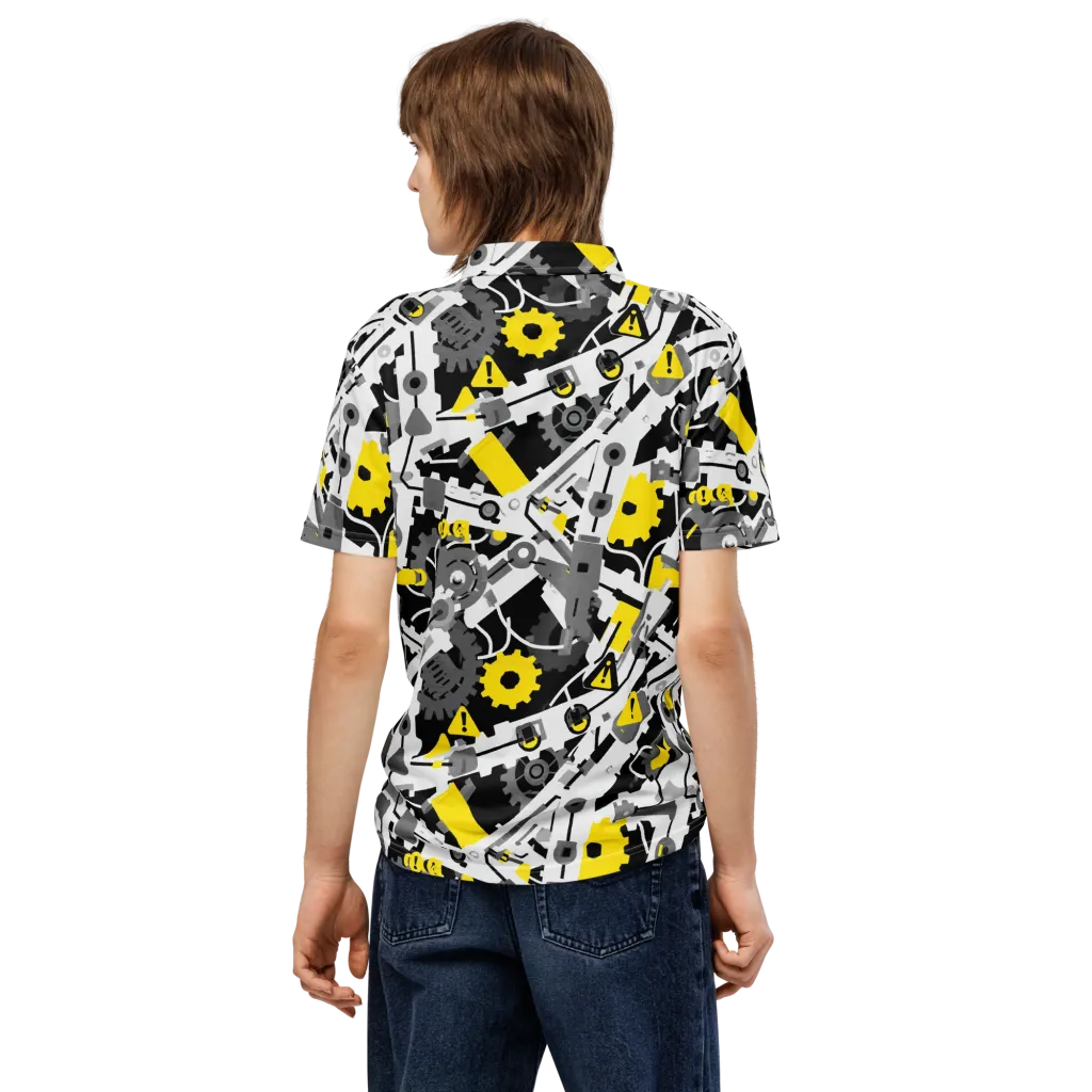 Chrome Hazard on Men's Slim Fit Polo Shirt — Back