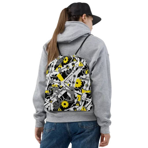 Chrome Hazard on a Drawstring Bag