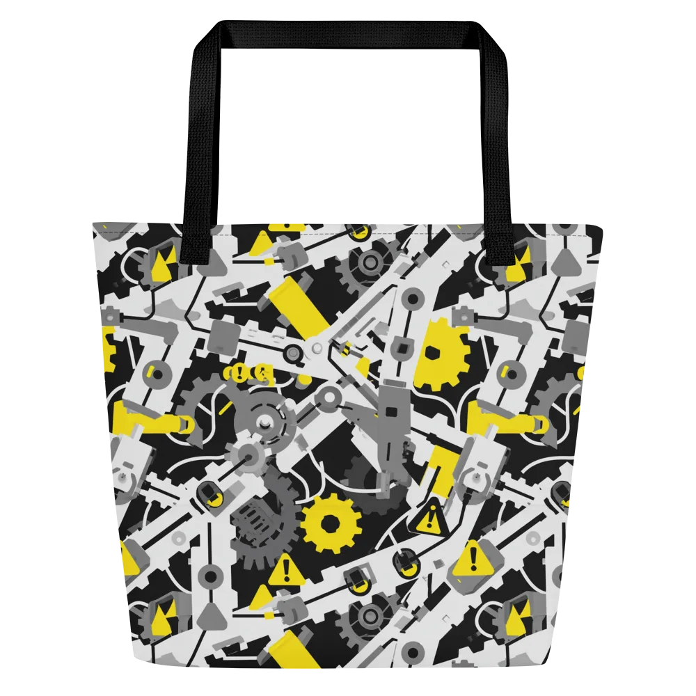 Chrome Hazard on Large Tote Bag W/ Pocket — Front
