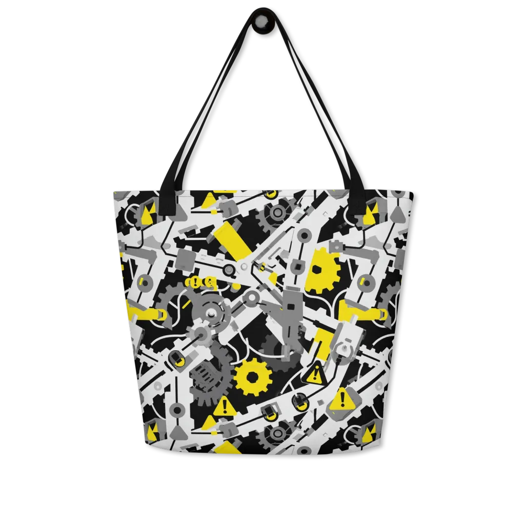 Chrome Hazard on Large Tote Bag W/ Pocket — Front