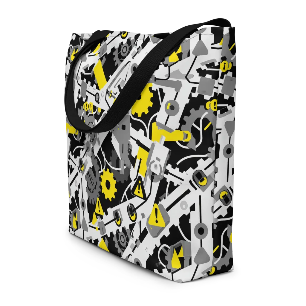 Chrome Hazard on Large Tote Bag W/ Pocket — Front