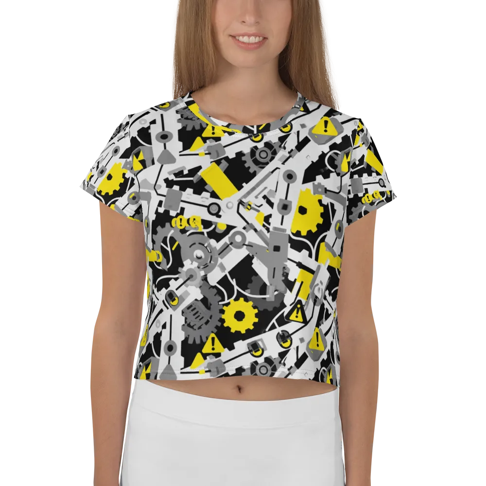 Chrome Hazard on Crop Tee — Front