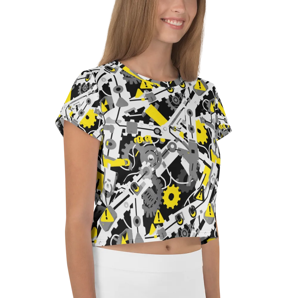 Chrome Hazard on Crop Tee — Right