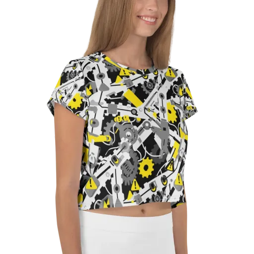 Chrome Hazard on a Crop Tee