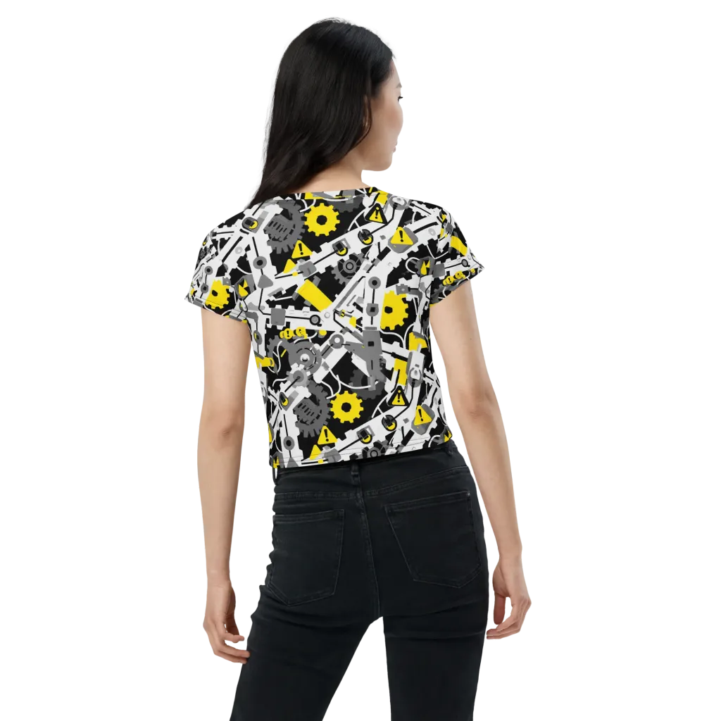 Chrome Hazard on Crop Tee — Back