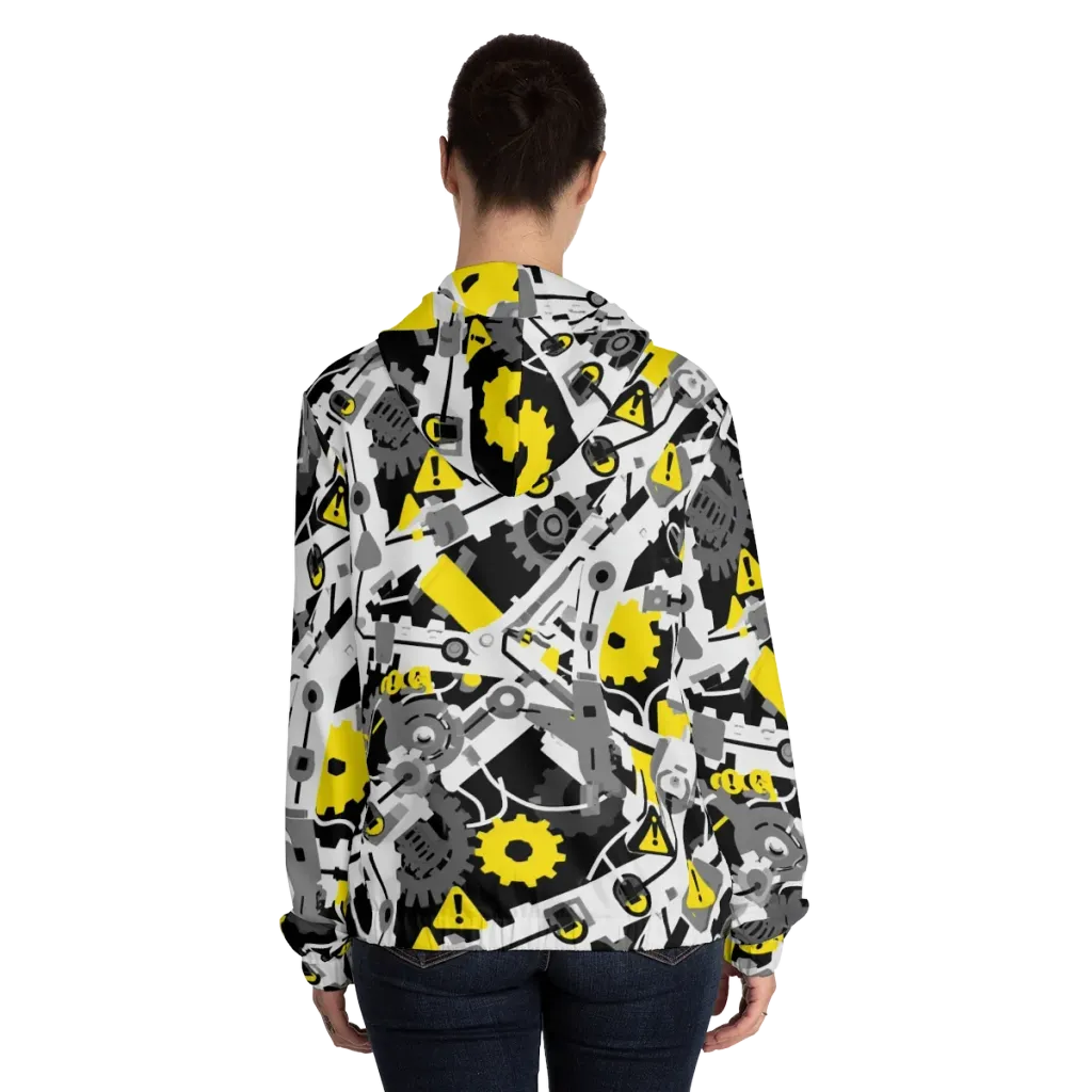 Chrome Hazard on Women's Full-Zip Hoodie — Back On Person