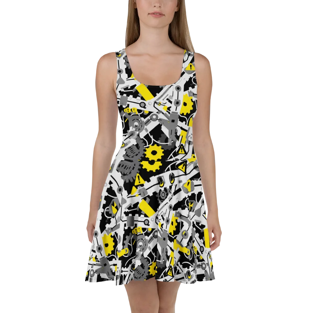 Chrome Hazard on Skater Dress — Front