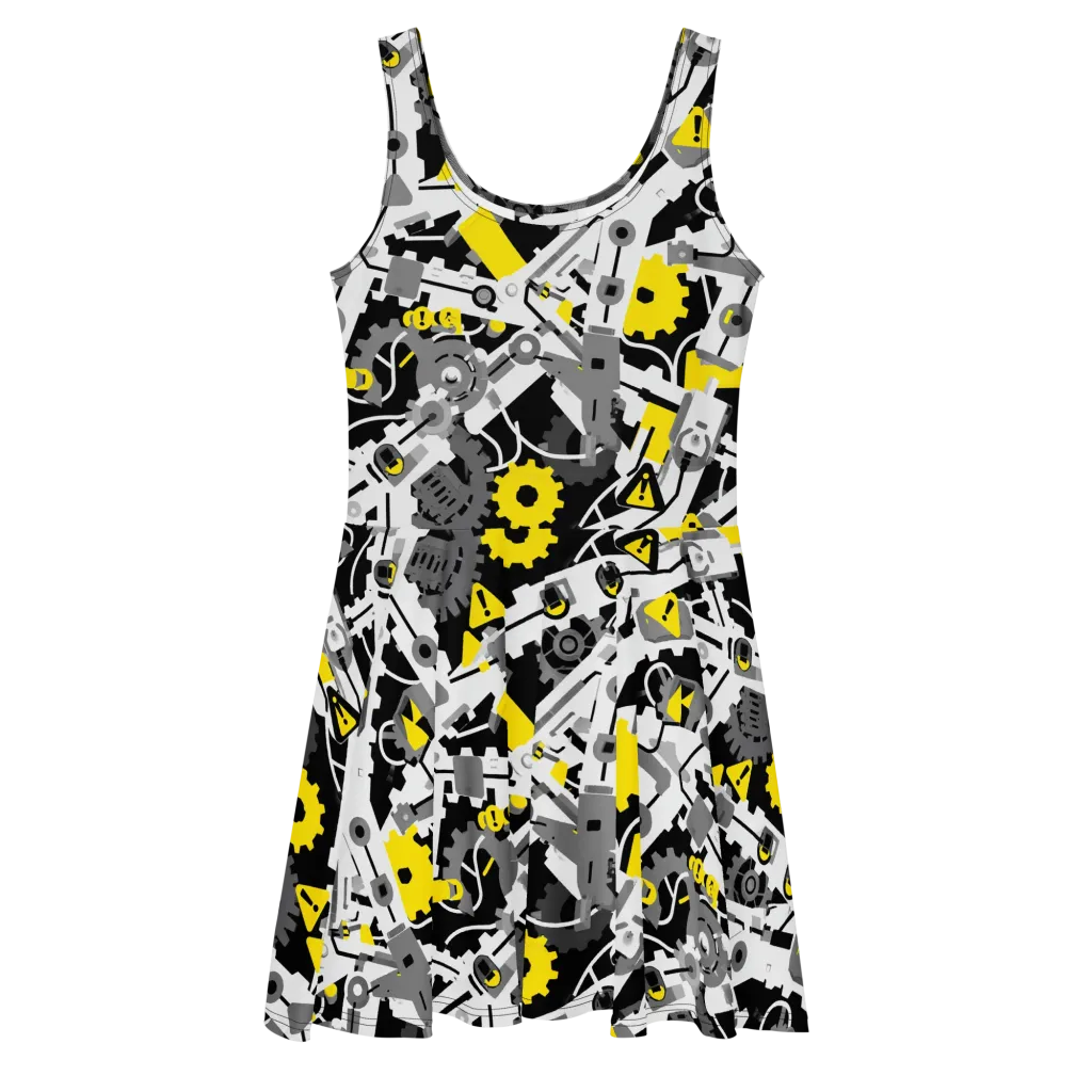 Chrome Hazard on Skater Dress — Front