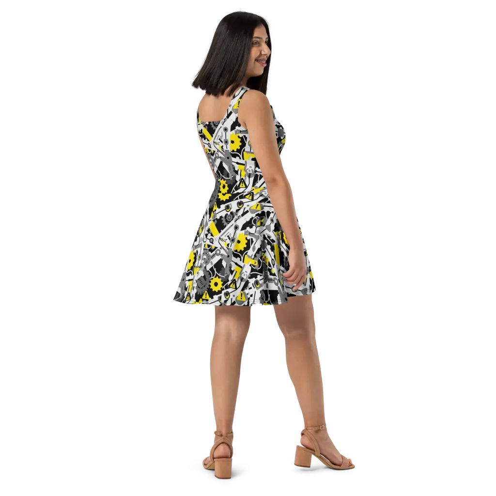 Chrome Hazard on Skater Dress — Right