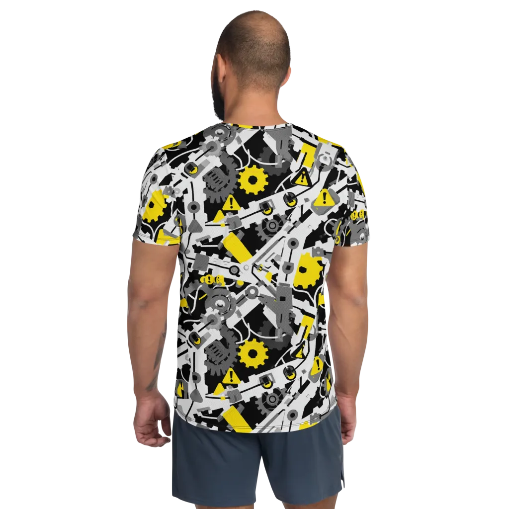 Chrome Hazard on Men's Athletic T-Shirt — Back