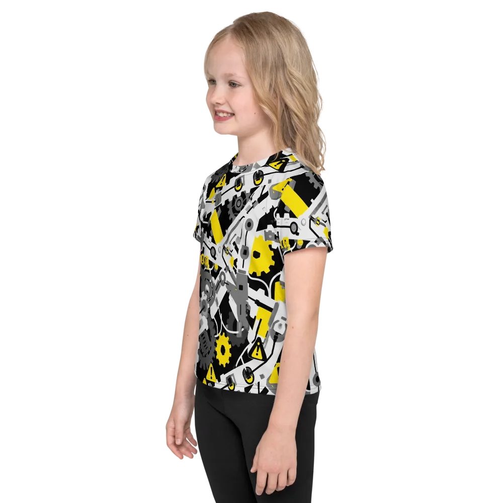 Chrome Hazard on Kids Crew Neck T-Shirt — Left