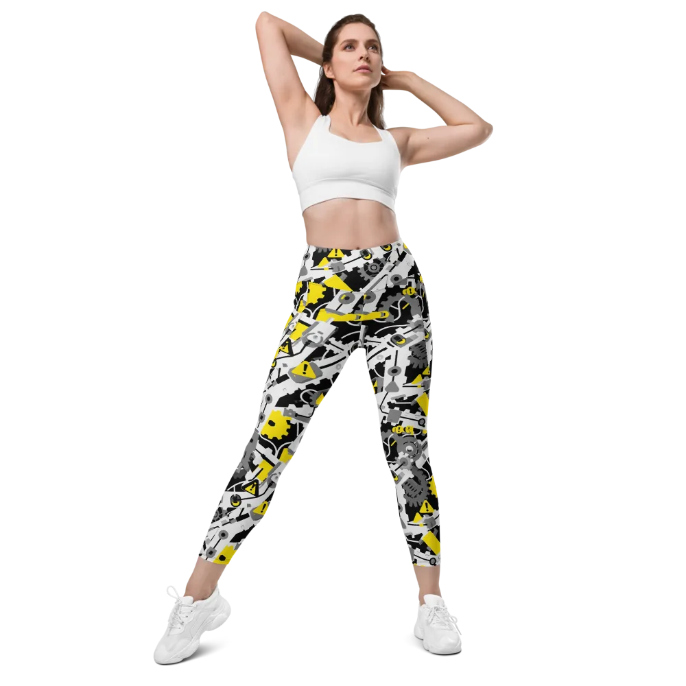 Chrome Hazard on Leggings with Pockets — Front