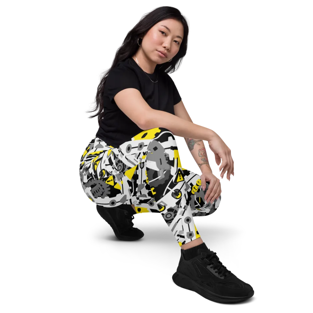 Chrome Hazard on Leggings with Pockets — Right Front