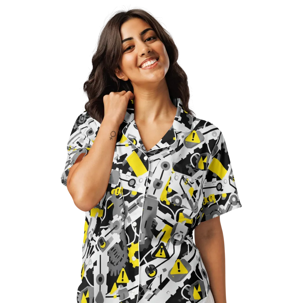Chrome Hazard on Women's Short Sleeve Pajama Top — Front
