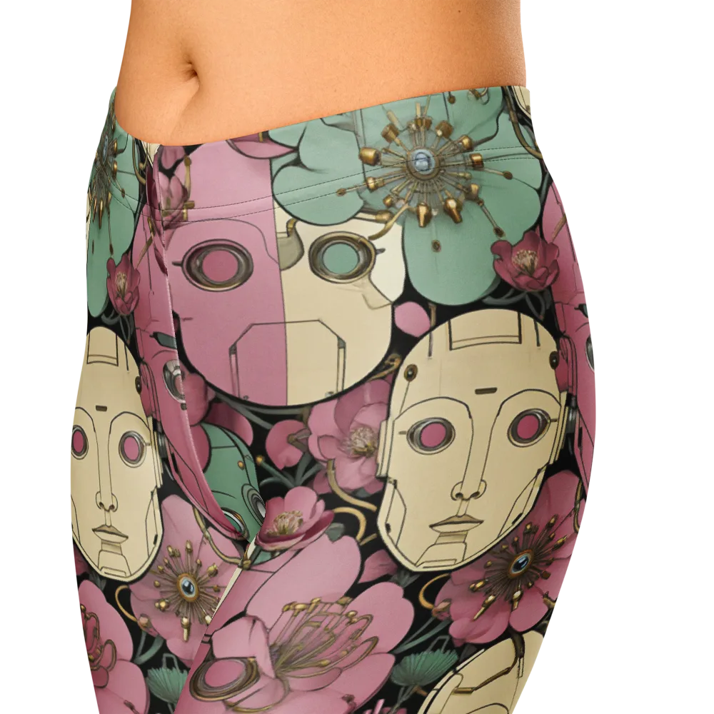 Botanical Automata on Capri Leggings — Zoomed-in