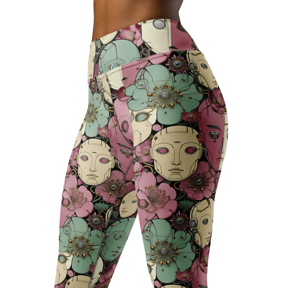 Botanical Automata on Yoga Leggings — Left Front