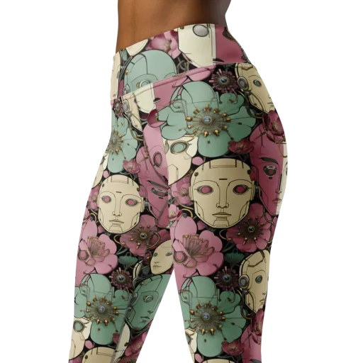 Botanical Automata on a Yoga Leggings