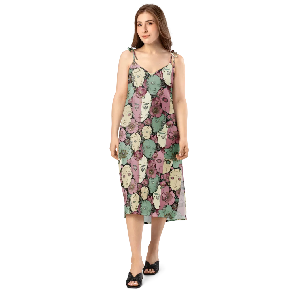 Botanical Automata on Slip Dress — Front