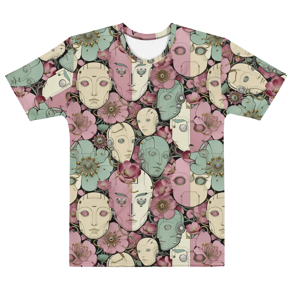 Botanical Automata on Men's Cotton Crew Neck T-Shirt — Front