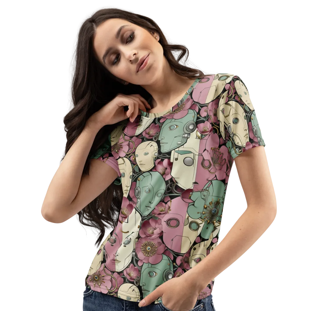Botanical Automata on Women's Crew Neck T-Shirt — Left Front