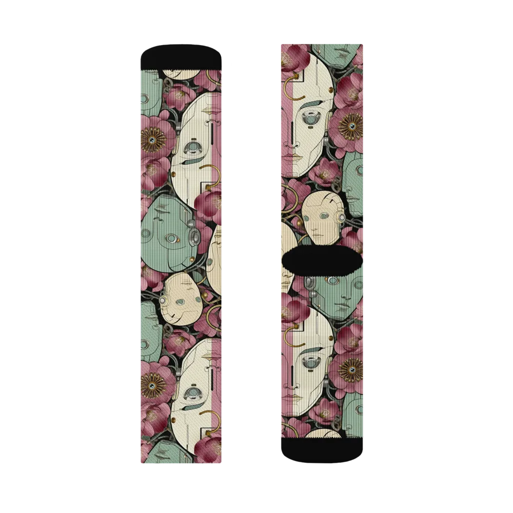 Botanical Automata on Socks — Left Sock