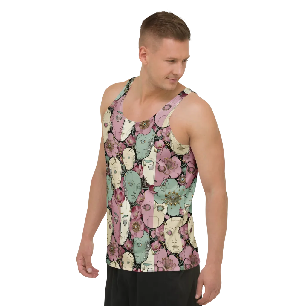 Botanical Automata on Men's Tank Top — Left Front