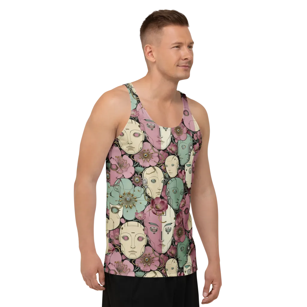 Botanical Automata on Men's Tank Top — Right Front
