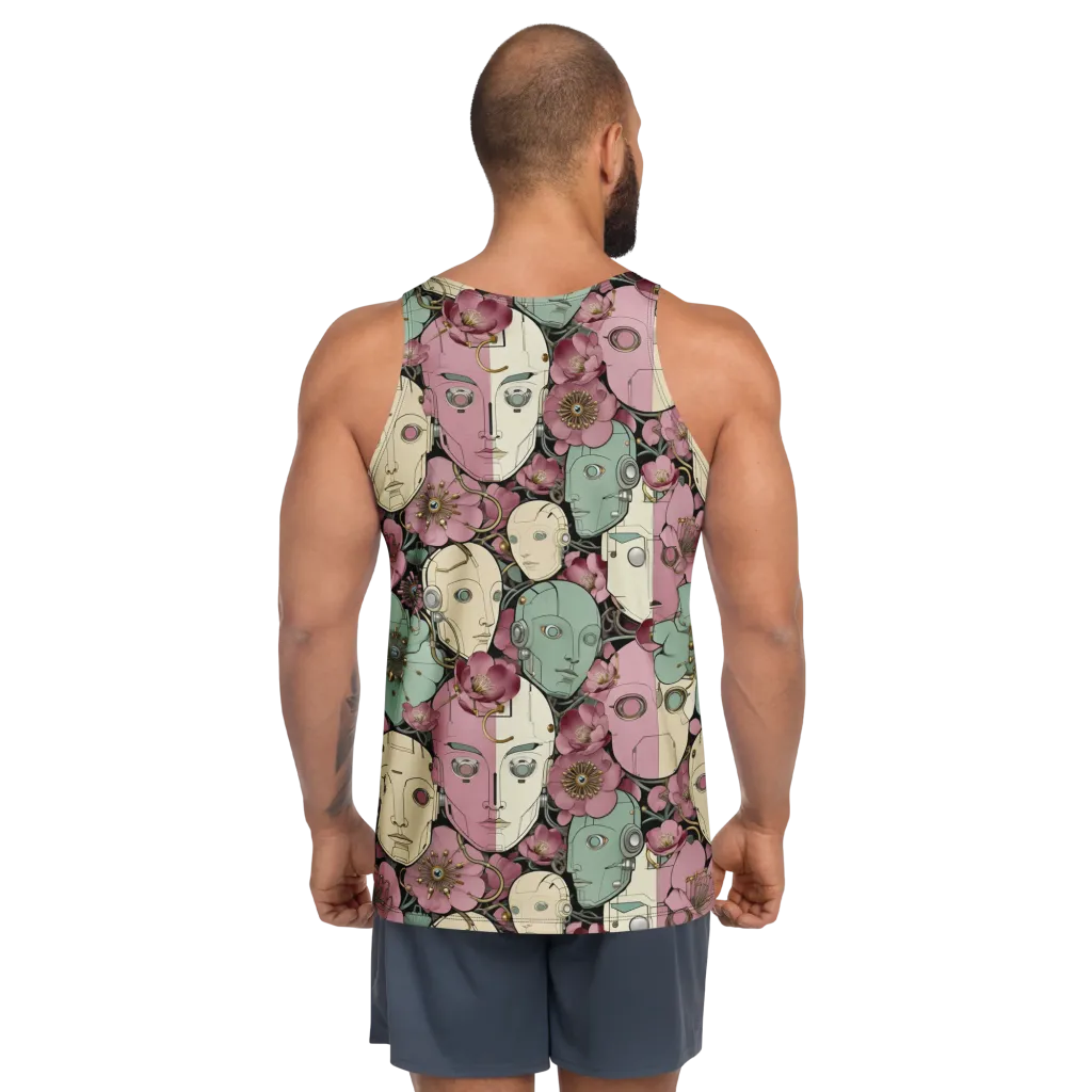 Botanical Automata on Men's Tank Top — Back