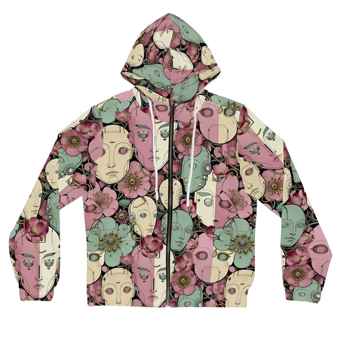 Botanical Automata on Women's Full-Zip Hoodie — Front