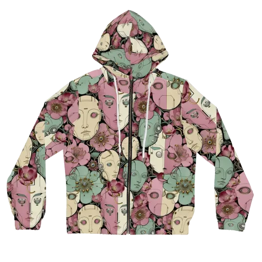 Botanical Automata on a Women's Full-Zip Hoodie
