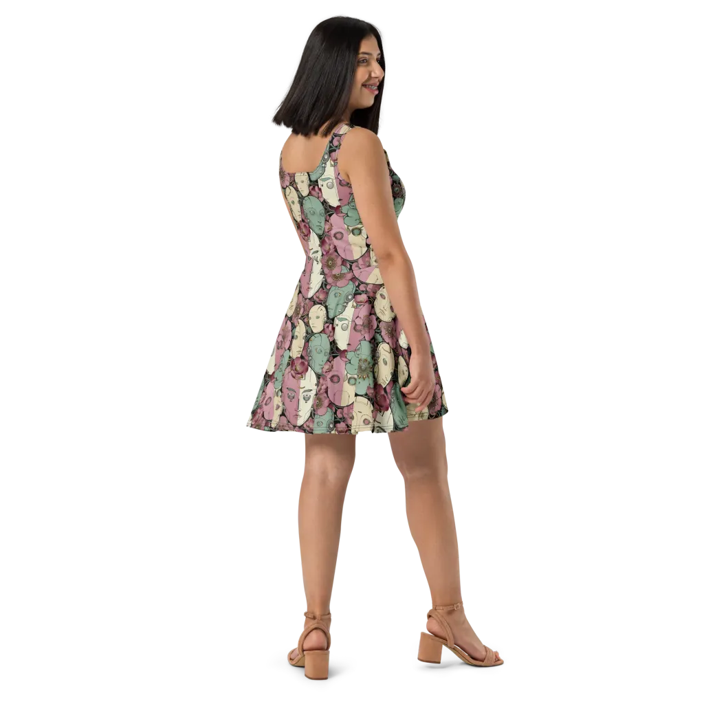 Botanical Automata on Skater Dress — Right