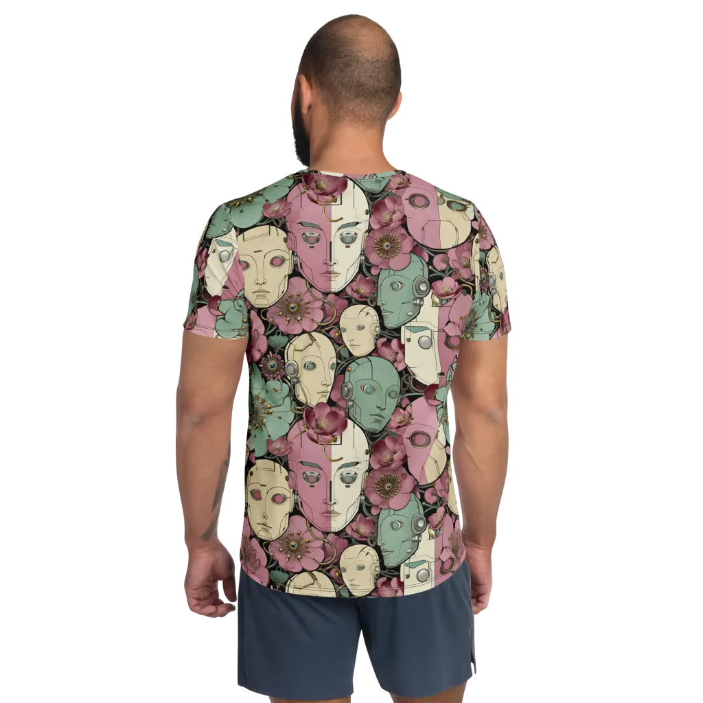 Botanical Automata on Men's Athletic T-Shirt — Back