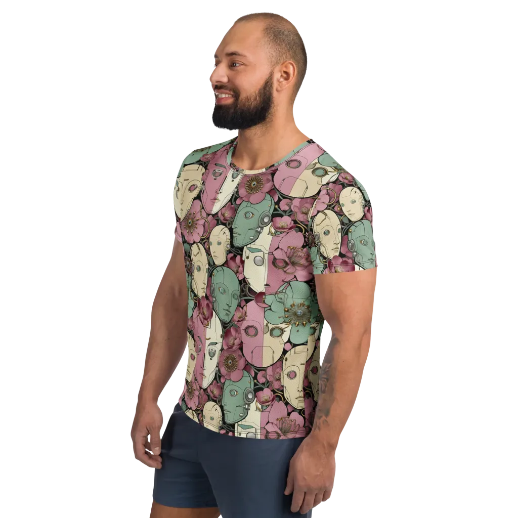 Botanical Automata on Men's Athletic T-Shirt — Left