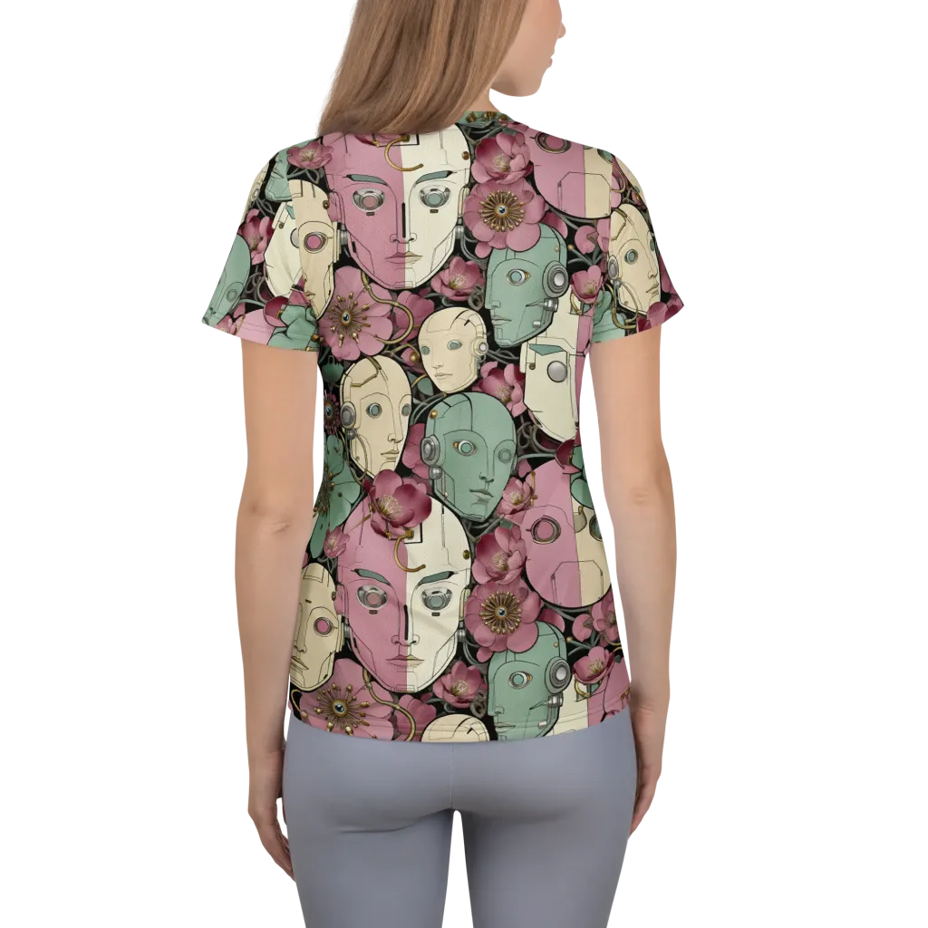Botanical Automata on Women's Athletic T-Shirt — Back