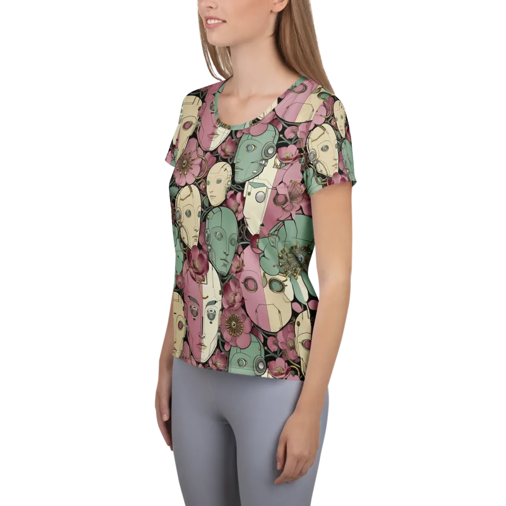 Botanical Automata on Women's Athletic T-Shirt — Left