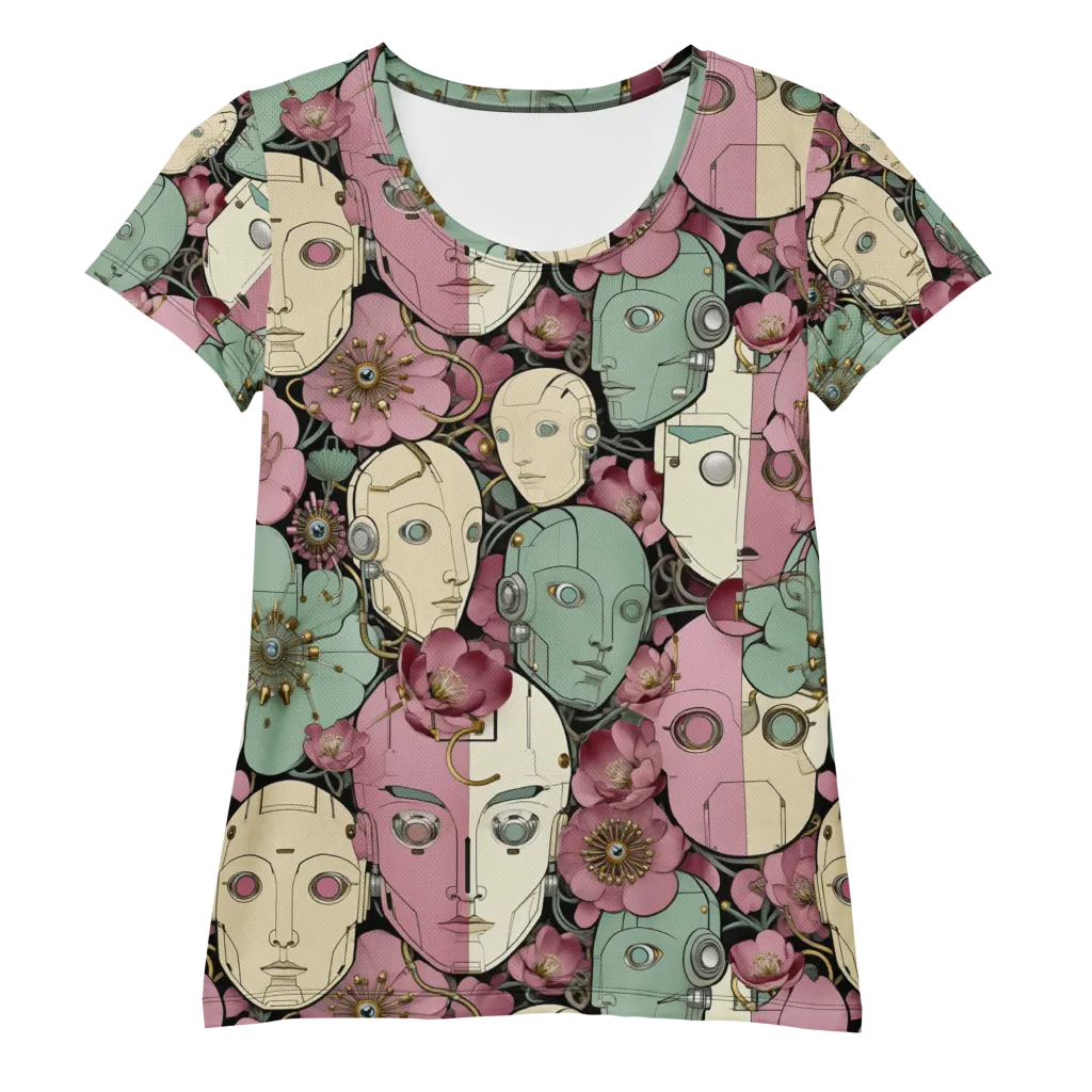 Botanical Automata on Women's Athletic T-Shirt — Front