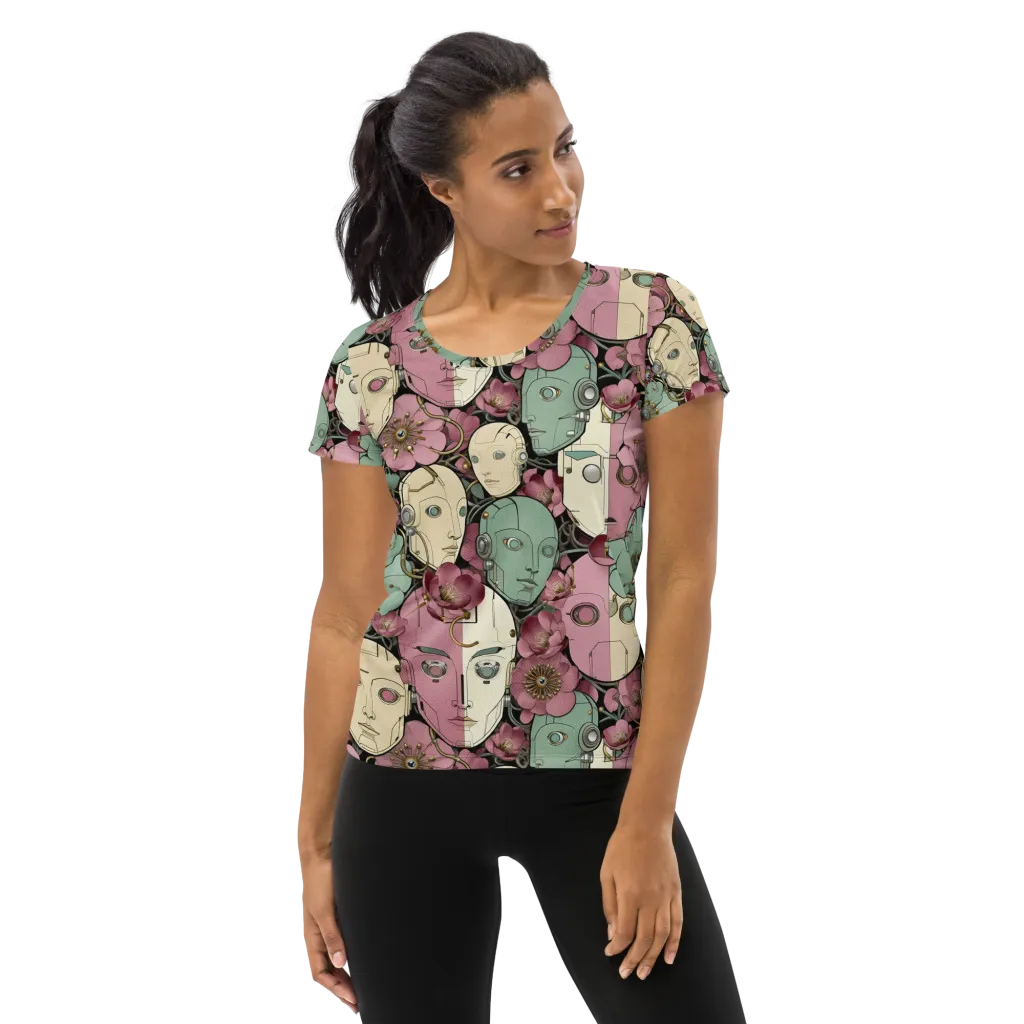 Botanical Automata on Women's Athletic T-Shirt — Front