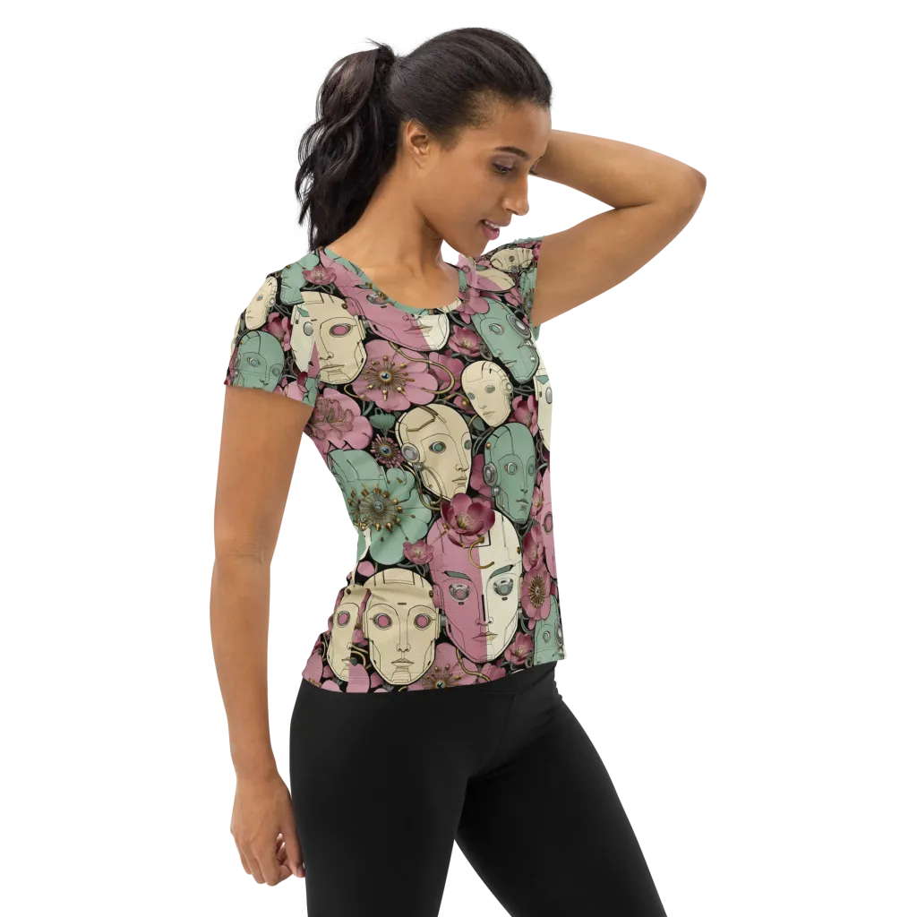 Botanical Automata on Women's Athletic T-Shirt — Right