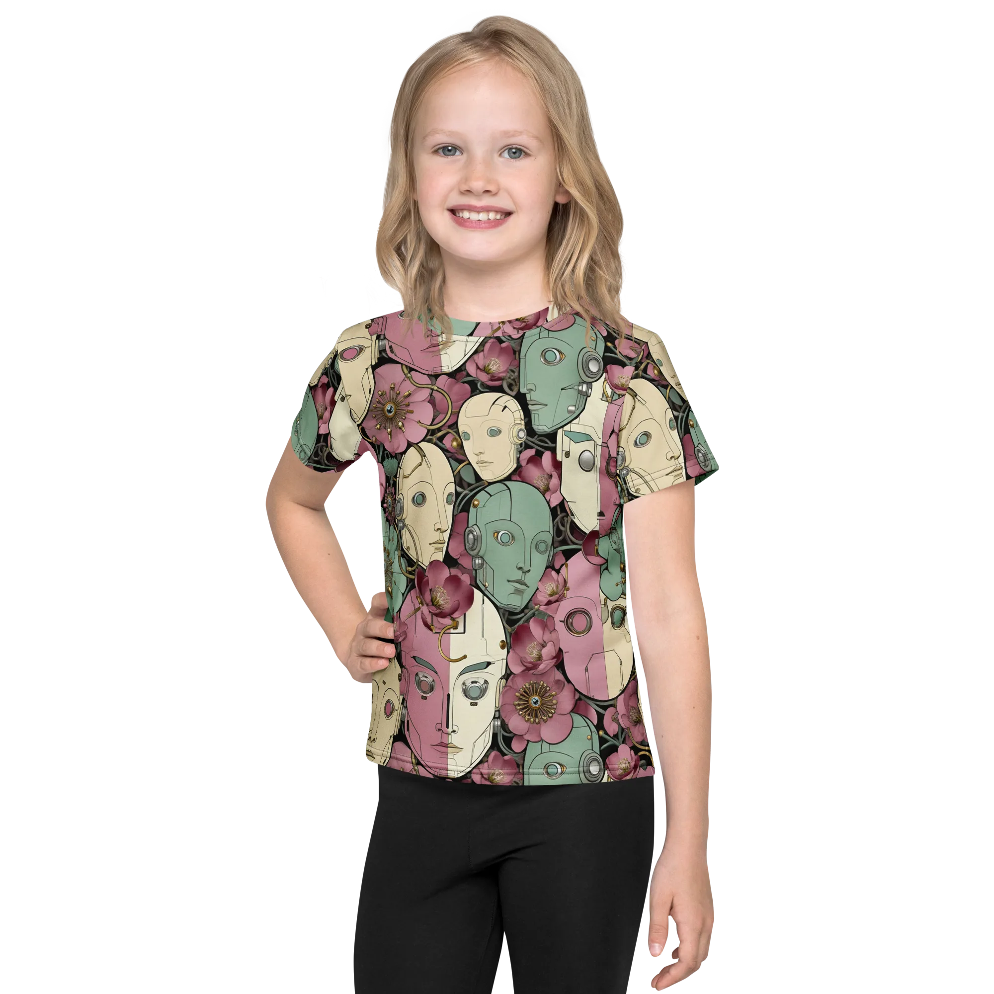Botanical Automata on Kids Crew Neck T-Shirt — Front